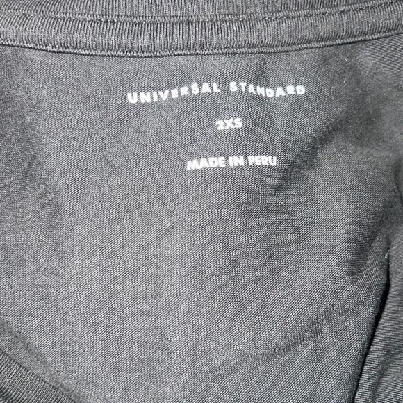 Universal Standard Tesino Black Long Sleeve Jersey Dress V-Neck T-Shirt 2XS 6-8 - Picture 5 of 7